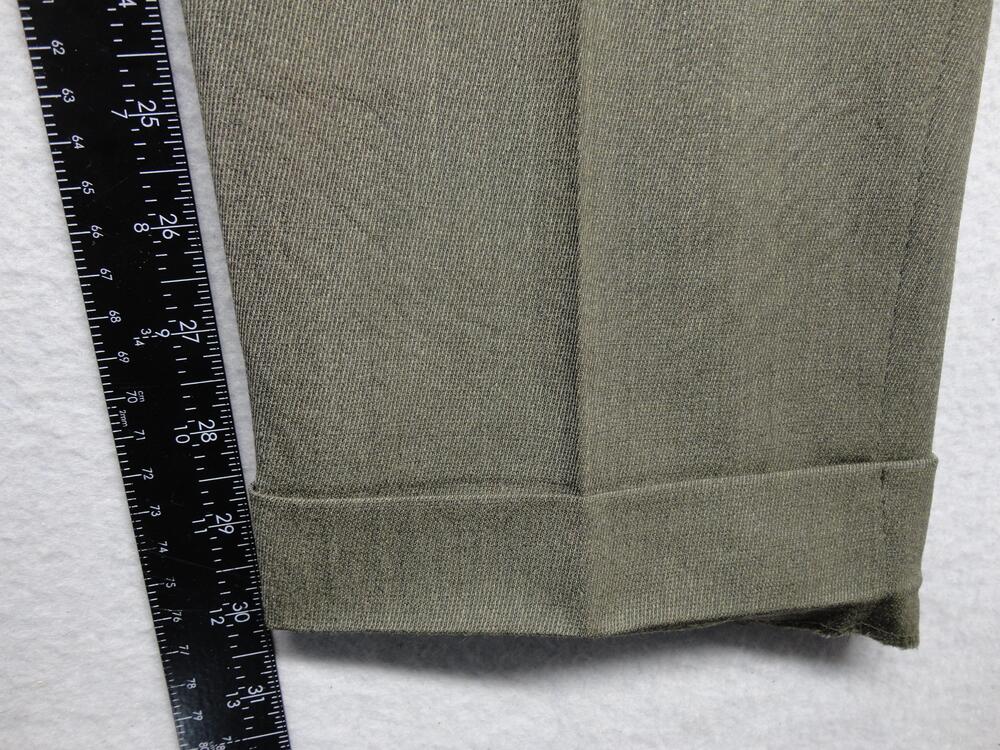 Lauren Ralph Lauren Pants Womens 8 Green Wool Twill Pleated Cuffed Lined Dress - Picture 4 of 8